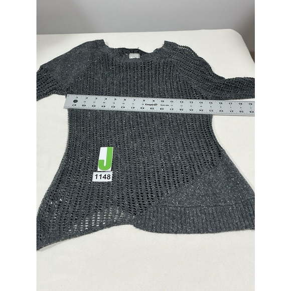 Woman’s Converse All Star Medium Dark Gray Open Knit Pullover Sweater - Picture 6 of 9